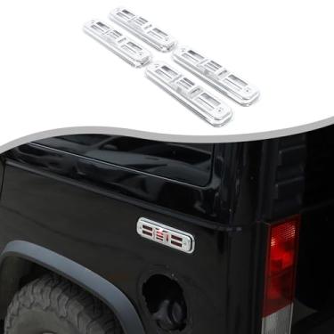 Imagem de Capa de proteção de seta frontal e traseira do carro compatível com Hummer H2 2003-2009 protetor de grade de luz marcador lateral capa de luzes formando acessórios externos decoração (luz brilhante)
