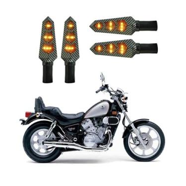 Imagem de KIT 4 Luz Seta Esportiva Pisca Led de Carbono Modelo P03 Moto VULCAN 7