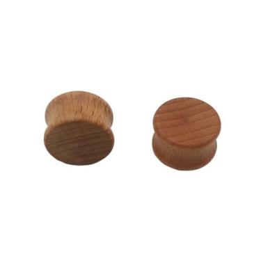Imagem de Alargador Madeira plug fechado 10mm a 20mm 1 Par - HHW, Marrom, 18