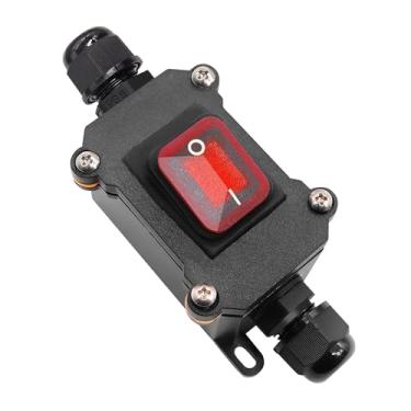 Imagem de Interruptor de cabo de alimentação com plugue direto, à prova d'água, IP67, interruptor liga/desliga com botão Cocker para trailers, eletrodomésticos e muito mais. (Interruptores AC HS)