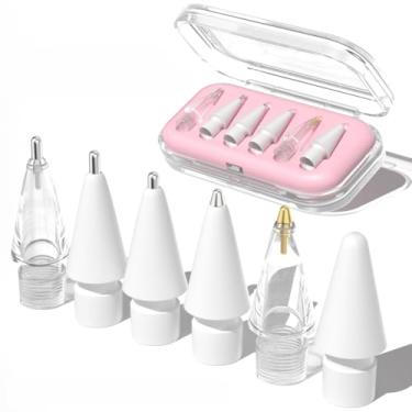 Imagem de LOVE MEI Pontas de lápis de substituição para Apple Pencil Pro, pontas de caneta atualizadas adequadas para Apple 2ª geração USB-C, pontas de lápis de metal com estojo de armazenamento, conjuntos de