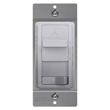 Imagem de TOPGREENER Comutador de luz Kalide e controle de ventilador de teto de 3 velocidades, em combinação de luz de parede e interruptor de combinação de ventilador, polo único, 2,5A, 720W, fio neutro não