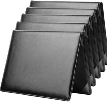 Imagem de Pacote com 5 capas de diploma 21 x 28 suportes de certificado para capa de menu acolchoada de prêmio tamanho carta - couro preto