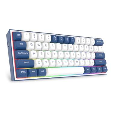 Imagem de Redragon Teclado para jogos K717 PRO QMK/VIA personalizado, teclado mecânico programável sem fio de 61 teclas com layout compacto de 60%, soquete de troca a quente e amortecimento de ruído de 3