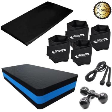 Imagem de Kit Aeróbico Caneleira 4 Kg + Caneleira 5 Kg + Halter 5Kg +