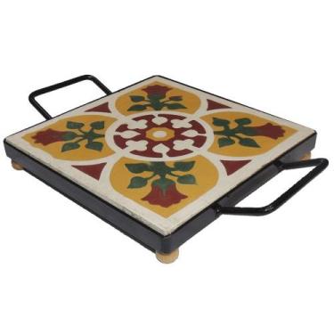 Imagem de Descanso de Panela Apoio De Mesa Ladrilho Hidráulico P/ Travessa - Est