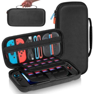 Imagem de ZRZLMVP Switch-2-Carrying-Case-for-Nintendo-Switch 2 (2025) Hard-Shell-Travel-Case - Portable Travel Bag Hold Console/20 Game Cards/Accessories - Soft Protective Carry Pouch - Black