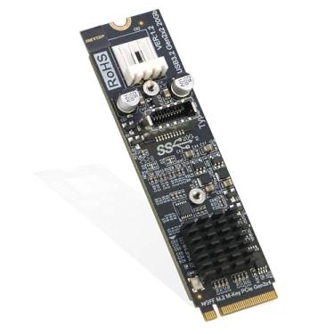 Imagem de RIITOP Conector interno NVMe para USB Type-E [20Gbps], M.2 (tecla M) PCIe 4.0 NVMe para USB-C 3.2 Gen2×2 Type-E Header
