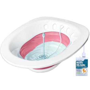 Imagem de KAITUOZHE Banheira elétrica para assento sanitário – Assento Yoni Steam – Banheira portátil para hemorroidas e cuidados pós-parto – Assento largo – Tigela mais profunda – Malva