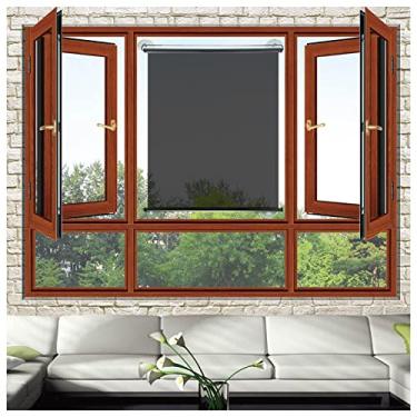 Imagem de uhyOHF Persiana de rolo espelhada unidirecional - bloqueio solar com controle de calor, ventosas, cortina de enrolar para janela de porta de vidro, preta - prata (uma cor - 63 x 150 cm/25 x 59 pol