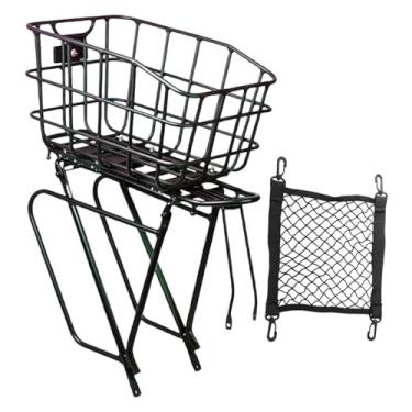 Imagem de menolana Cesto para bicicleta preto, grande capacidade, multifuncional, em liga de alumínio, fácil de montar, acessório para bicicletas de montanha.