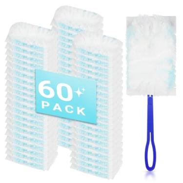 Imagem de Refil de 60 espanadores para limpeza, cabeça de substituição de espanador resistente de 180 graus para Swiffer, móveis de pó, persianas, ventiladores de teto, ajuda a remover alérgenos