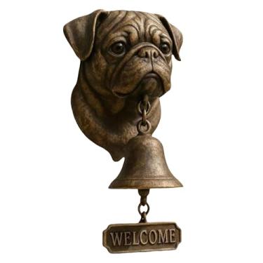 Imagem de Campainhas Temáticas De Cão Para Boas-Vindas,Campainhas Decorativas Com Tema Animal Vintage E Rústico - Decoração De Parede Campainha De Porta Para Cão,Para Portão, Jardim, Quintal, Casa, Sala De Segu