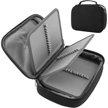 Imagem de Estojo Escolar Grande Capacidade, Estojo Box Jumbo Com Alça e Elastico para 72 canetas ou lápis, Feminino Masculino, Infantil Adulto, Organizador Com Divisórias e Zíper (PRETO)