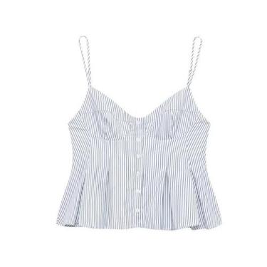 Imagem de Top Camisola Branca Listrada Com Costas Descobertas Para Mulheres, Sex