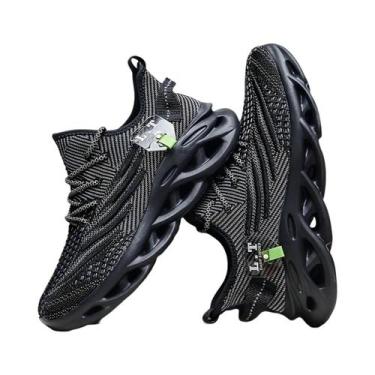Imagem de Tênis Esportivos Respiráveis Em Malha Preta Para Homens E Mulheres, Ca