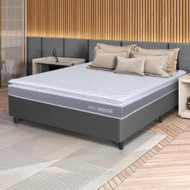 Imagem de Cama Box Durban Espuma D28 Viúva 128x188 Cinza King House