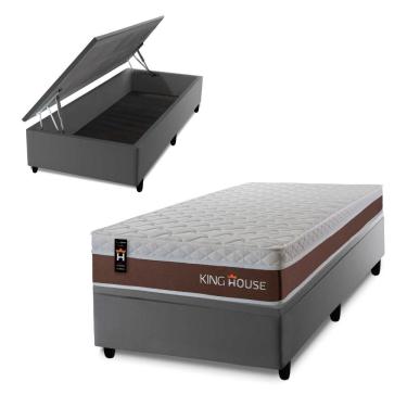 Imagem de Cama Box Baú Venice 96x203 com Molas Ensacadas King House