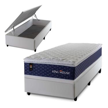 Imagem de Cama Box Baú Lagras 96x203 com Molas Ensacadas King House