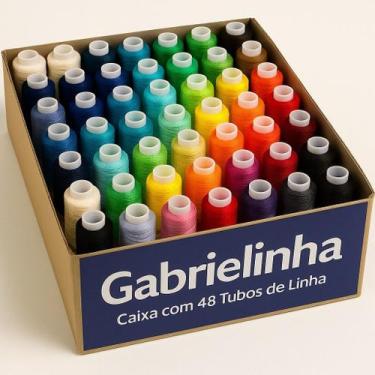 Imagem de Kit com 48 Tubos de Linha Gabrielinha  100% Poliéster  Cores Variadas 