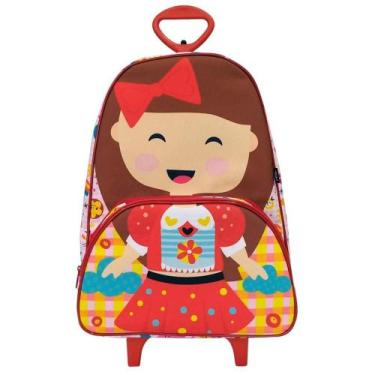 Imagem de Mochila Escolar com Rodinha - Boneca - Vermelho - OD-MEBO - Ó Design