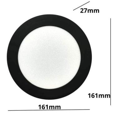 Imagem de Kit 4x Plafon Redondo Preto Para Teto Painel de Led Luz Bran - ILUMINA