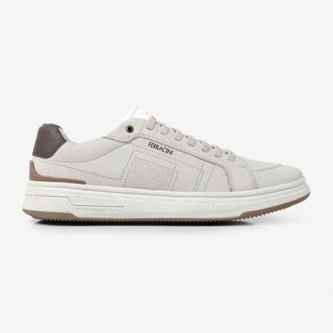 Imagem de Sapatênis Ferracini 7161 Locker Couro Masculino, Cinza claro, 41