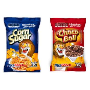 Imagem de Cereal Sachê Monodose Alcafoods Milho Com Açúcar e Bolinhas de Chocola