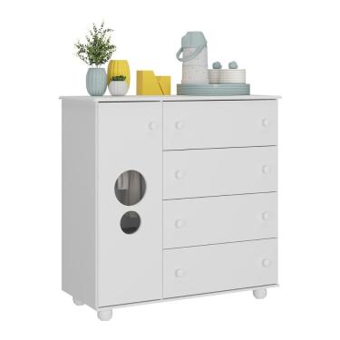 Imagem de Cômoda Infantil 1 Porta e 4 Gavetas Picolé Multimóveis BB2895