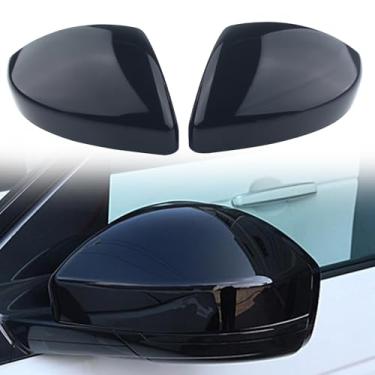 Imagem de FINMOKAL Capa de espelho retrovisor preto brilhante tampa de espelho lateral decoração externa compatível com Land Rover Evoque 2016-2019 Velar 2018-2019