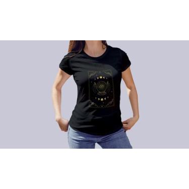 Imagem de Camiseta Mística Dourada Bola de Cristal Preta - PRESENTE-BRINDE, Pret
