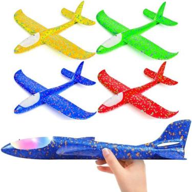 Imagem de 4 Avião Planador p/ Brincar no Parque Voa Alto 50cm com Luz - Futuro
