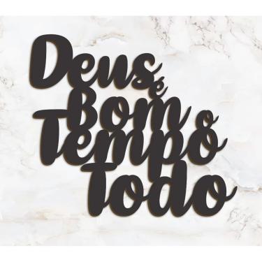 Imagem de Letreiro Quadro Placa de Parede em MDF 3mm Deus é Bom, Religião Igreja Cores