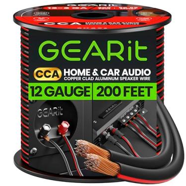 Imagem de Fio de alto-falante 12AWG, GearIT Pro Series 12 Gauge Cabo de fio de alto-falante (60,96 metros), ótimo uso para alto-falantes de home theater e alto-falantes de carro, preto