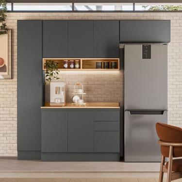 Imagem de Cozinha 4 Peças 7 Portas 3 Gavetas Fecho Toque Chumbo