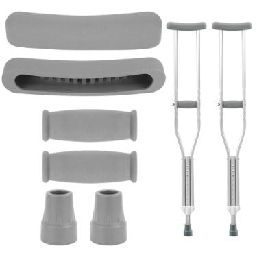 Imagem de RO6G Almofadas De Substituição Para Muletas, Acessórios Padrão Alumínio Muletas - Alças E Axilas Com 6 Pés