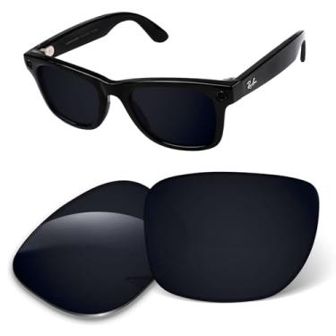 Imagem de Kygear Lentes de substituição de 1,6 mm compatíveis com óculos de sol inteligentes RayBan Meta Wayfarer RW4008 53 mm (preto escuro)
