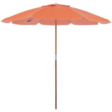 Imagem de Guarda-Sol Guarapari em Bagum com Haste de Madeira 1,80m Laranja Bel