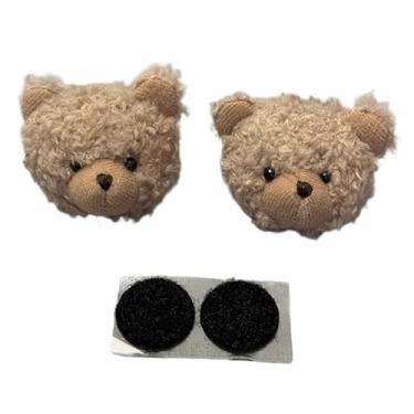 Imagem de YIJU Conjunto de 2 peças de enfeites para capacete, acessórios decorativos encantadores para mulheres e meninas, ideais para motociclismo, esqui, ciclismo, Marrom