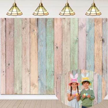 Imagem de Pano de fundo de madeira colorido, 20 x 1,5 m, pastel, pastel, rústico, para fotografia, decoração de Páscoa, chá de bebê, decoração de festa de aniversário, retrato, sessão de fotos, adereços de