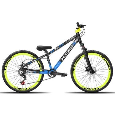 Imagem de Bicicleta aro 26 KOG Freeride Kit Single Pneus Flame, Preto, Azul 2
