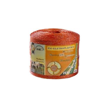 Imagem de Fio Eletroplástico Rolo 1000m Laranja Leve 2mm Para Cercas Elétricas EP1000 - ZEBU 3138-0