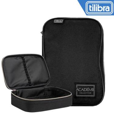 Imagem de Estojo Box Tilibra Escolar Académie Grande Preto S/Divisória