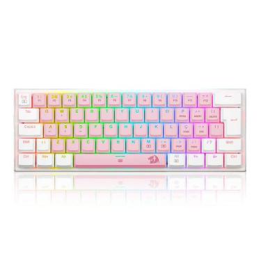Imagem de Teclado mecanico usb gamer anivia switch blue redragon k614pw-rgb rosa