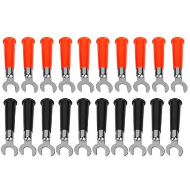 Imagem de Conector U Fork Spade, 19A 20pcs Banana Y Spade Plug Vermelho Preto Seguro para Veículos para Células Solares