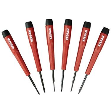 Imagem de KEEGAN TOOLS 6-Piece Precision Handle Screwdriver Tool Set Eyeglass Repair Kit with Magnetic Screwdrivers, Phillips, Torx, Rotating Swivel End Caps Repair Tool for Mobile Phone Computer