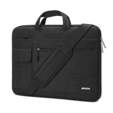 Imagem de MOSISO Bolsa de ombro para laptop compatível com MacBook Air de 13 polegadas M2 A2681 M1 A2337 A2179 A1932/Pro 13 M2 M1 A2338 A2251 A2289 A2159 A1989 A1706 A17088 Flapover de poliéster Capa de manga