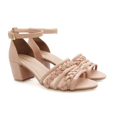 Imagem de Sandália Feminina Saltinho Grosso detalhe Trança Festa Madrinha Qualid