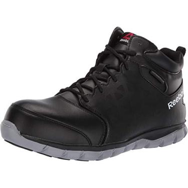 Imagem de Reebok Tênis masculino de trabalho Sublite Cushion Mid Waterproof Composite Toe Eh Work Safety Shoes Casual - Preto, Preto, 48