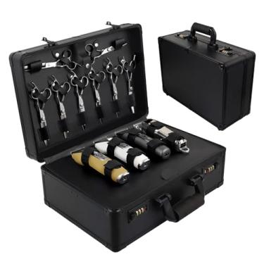 Imagem de Professional Barber Supplies Case for Barber,Portable Barber Travel Carrying Case for Hair Stylist& Pet Groomer,Multi-Space Design, Sturdy, Large-Capacity Mobile Barber Stations (Black)